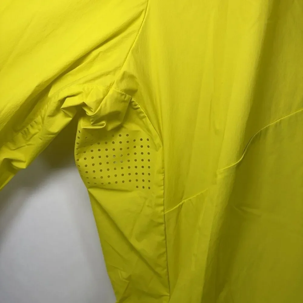 Greyson Newago Pac Lite Hooded Jacket Mens Large Yellow 1/4 Zip Packable Golf